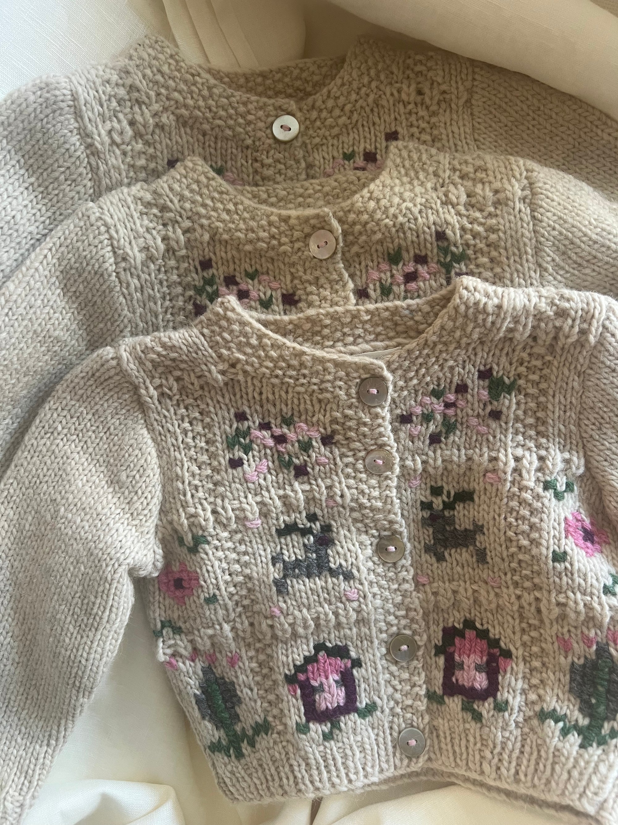 Hand-Knitted Folk Cardigan