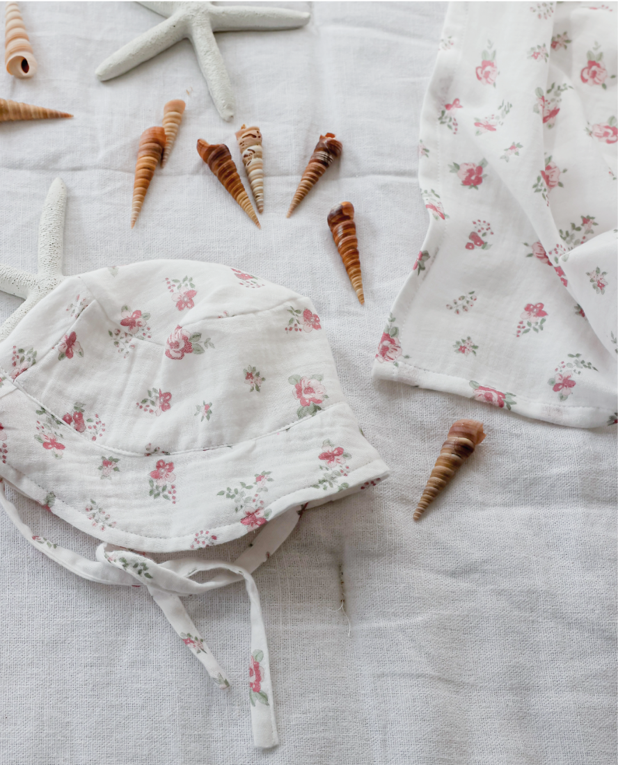 Floral Cotton Muslin Sunhat