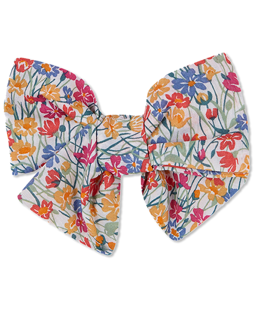 Orange Liberty floral bow